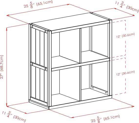 Casafoyer Timothy 2x2 Storage Cube Shelf, Black