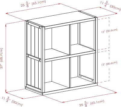 Casafoyer Timothy 2x2 Storage Cube Shelf, Black