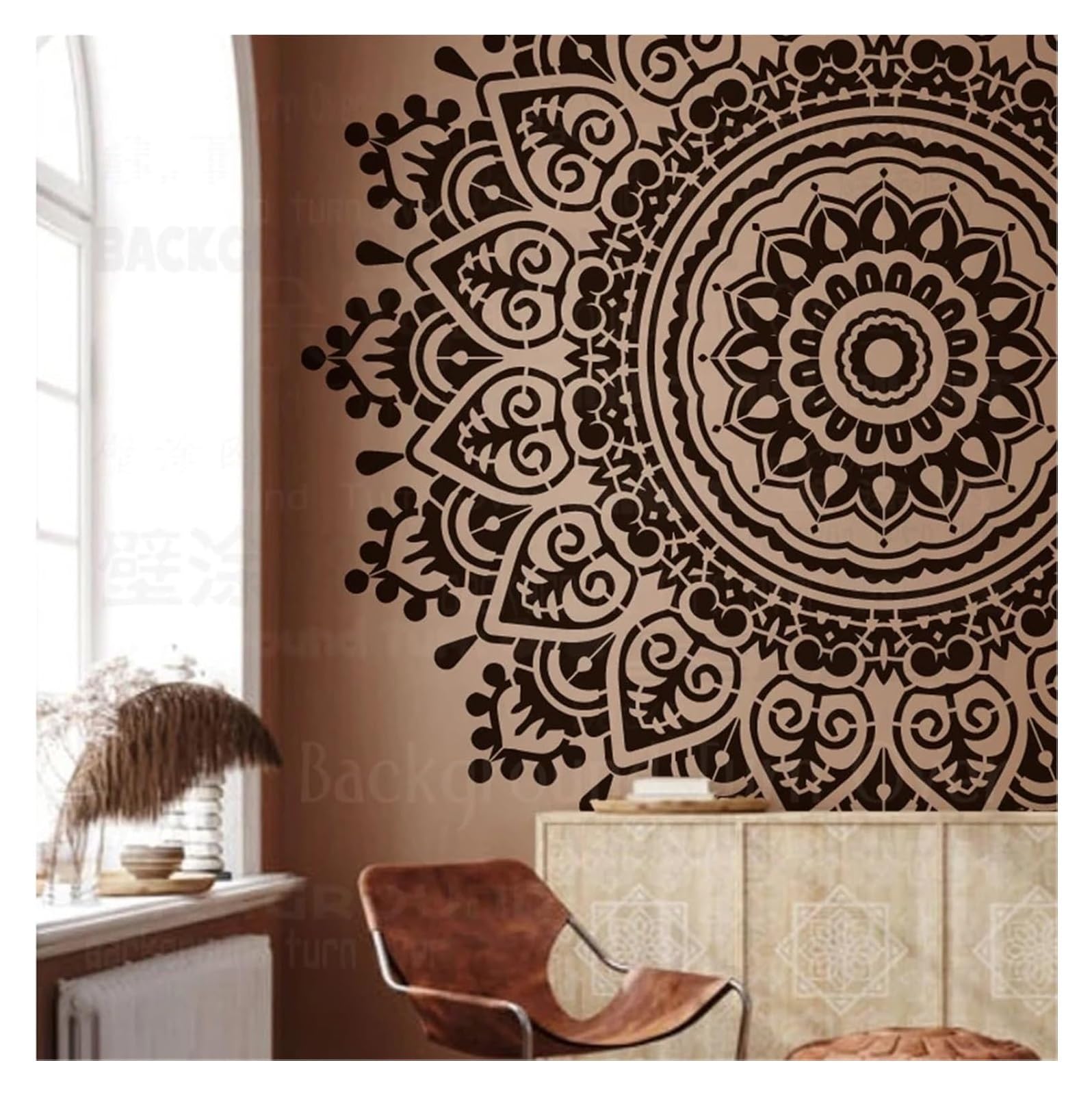 Szablony do malowania Szablony do malowania ścian Mandala w wielu rozmiarach(L 34cmX95cm)