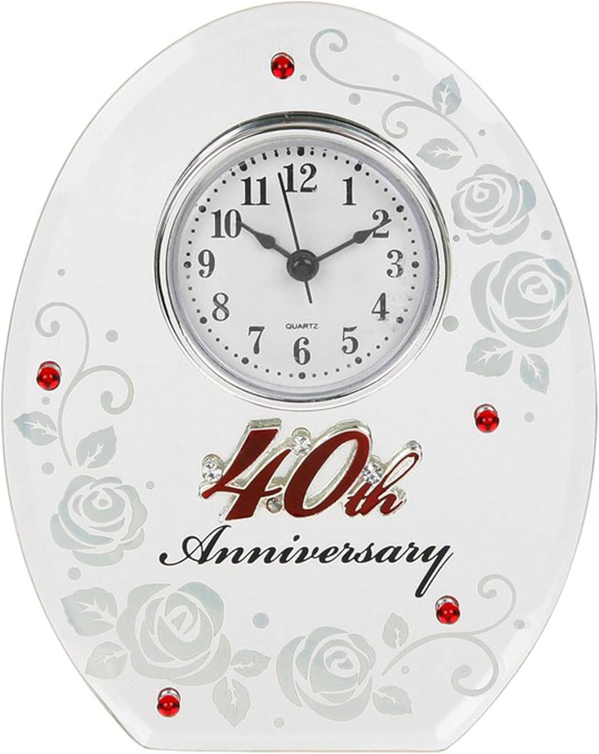 Shudehill 17852 40th Wedding Anniversary Oval Clock Ruby Wedding Gift Present