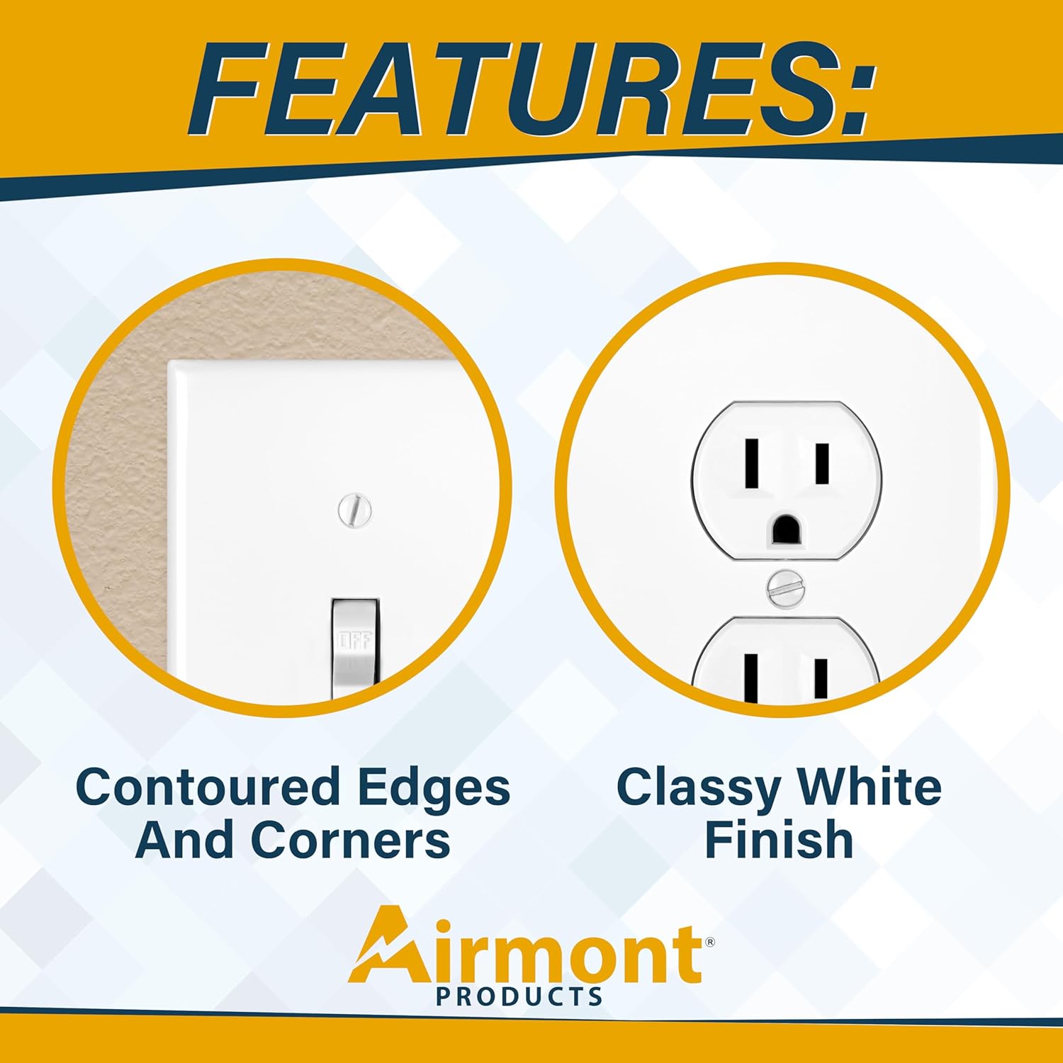 Oversized White Metal Outlet Covers, Toggle Switch 1-Gang Wall Plate, 5.5" x 3.50" Jumbo Toggle Wall Plate, White Painted Metal, Corrosive Resistant, Matching Screws Included, Made in USA