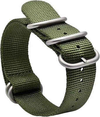 Cinturino per orologio NATO – 18 mm 22 mm – Colori: nero, verde, grigio,  cachi, rosso – Zulu stile militare cinturino di ricambio per uomini e donne  18 mm Lyndee : Amazon.it: Orologi