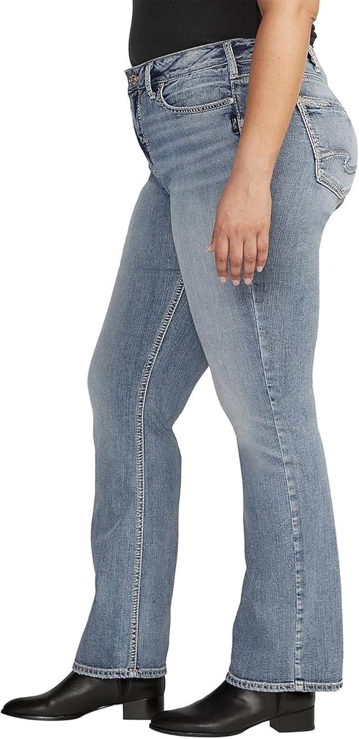 Silver Jeans Co. Women's Plus Size Suki Mid Rise Slim Bootcut Jeans
