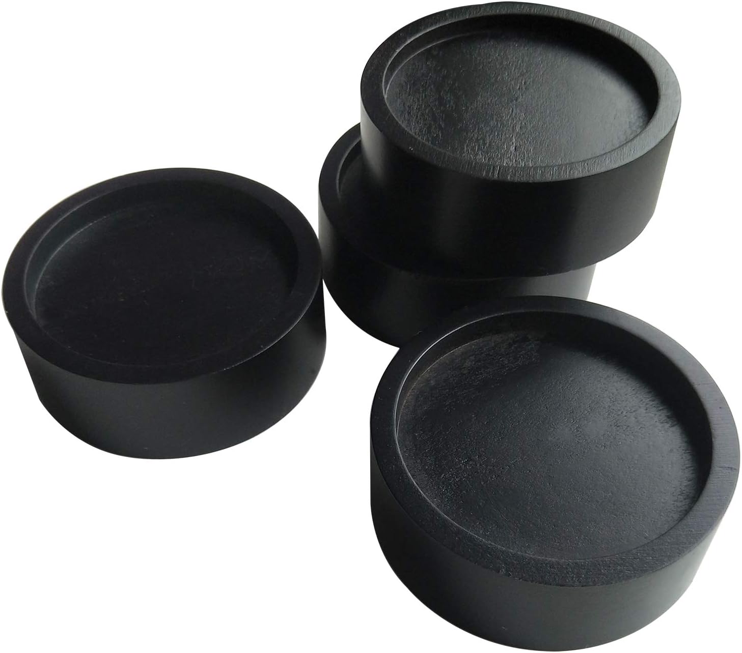 Xinshidai Bed risers | Furniture Lifter | Wood Riser | Table risers | Bed and Furniture Solid Wood Round Risers Wont Crack & Scratch Floors - Set of 4 (Black)