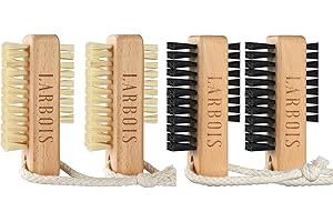 Larbois Wooden Manicure Brush Fingernail Brush with Hanging Rope for Cleaning