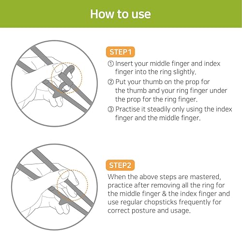 Miniatura 2 de Palillos de entrenamiento Edison Friends para adultos zurdos  Palillos principiantes  Palillos de palillos  Palillos para principiantes  Palillos de