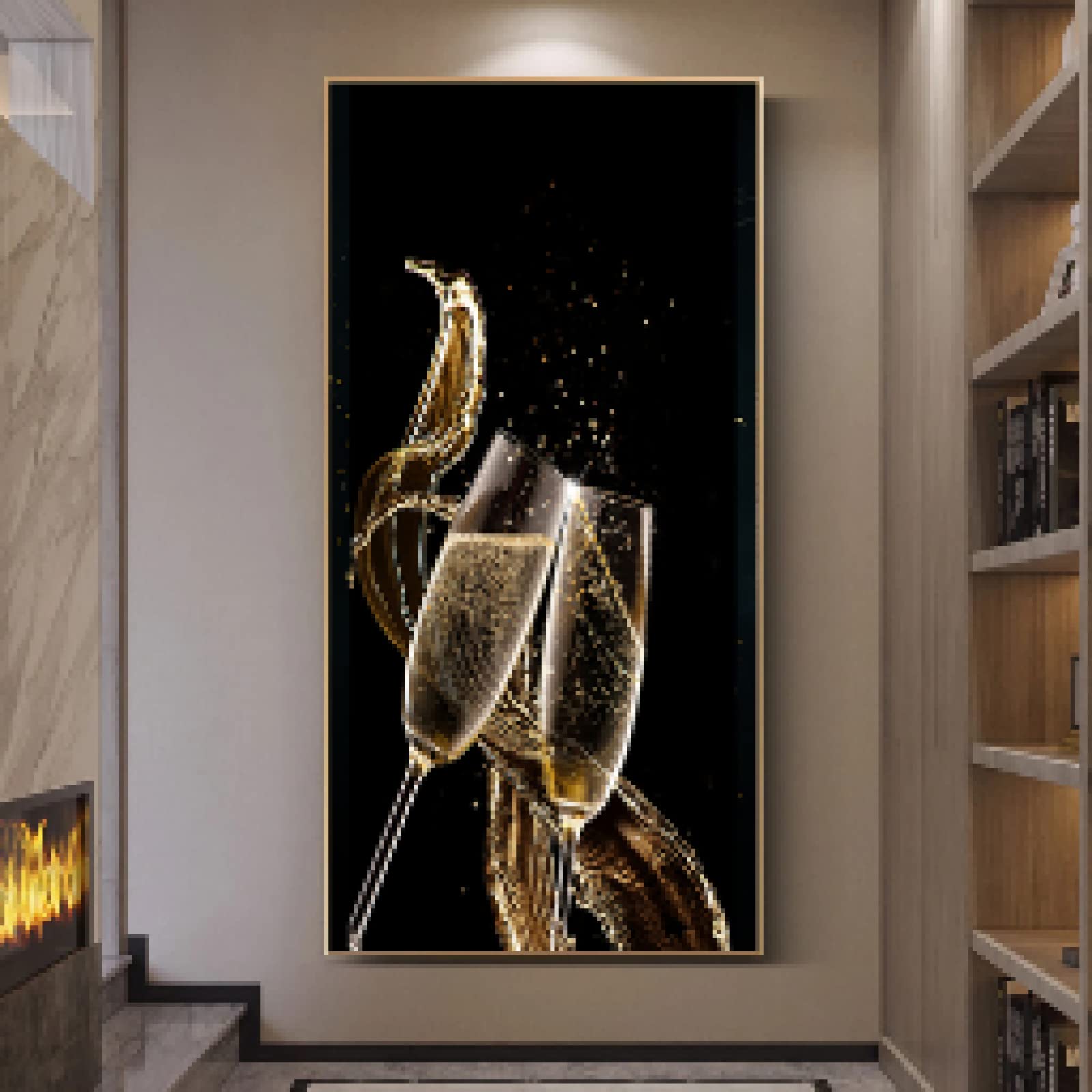 Tableau Vin Verre Mural Art Abstrait Grand Format Pour Décoration Salon Et Salle À Manger