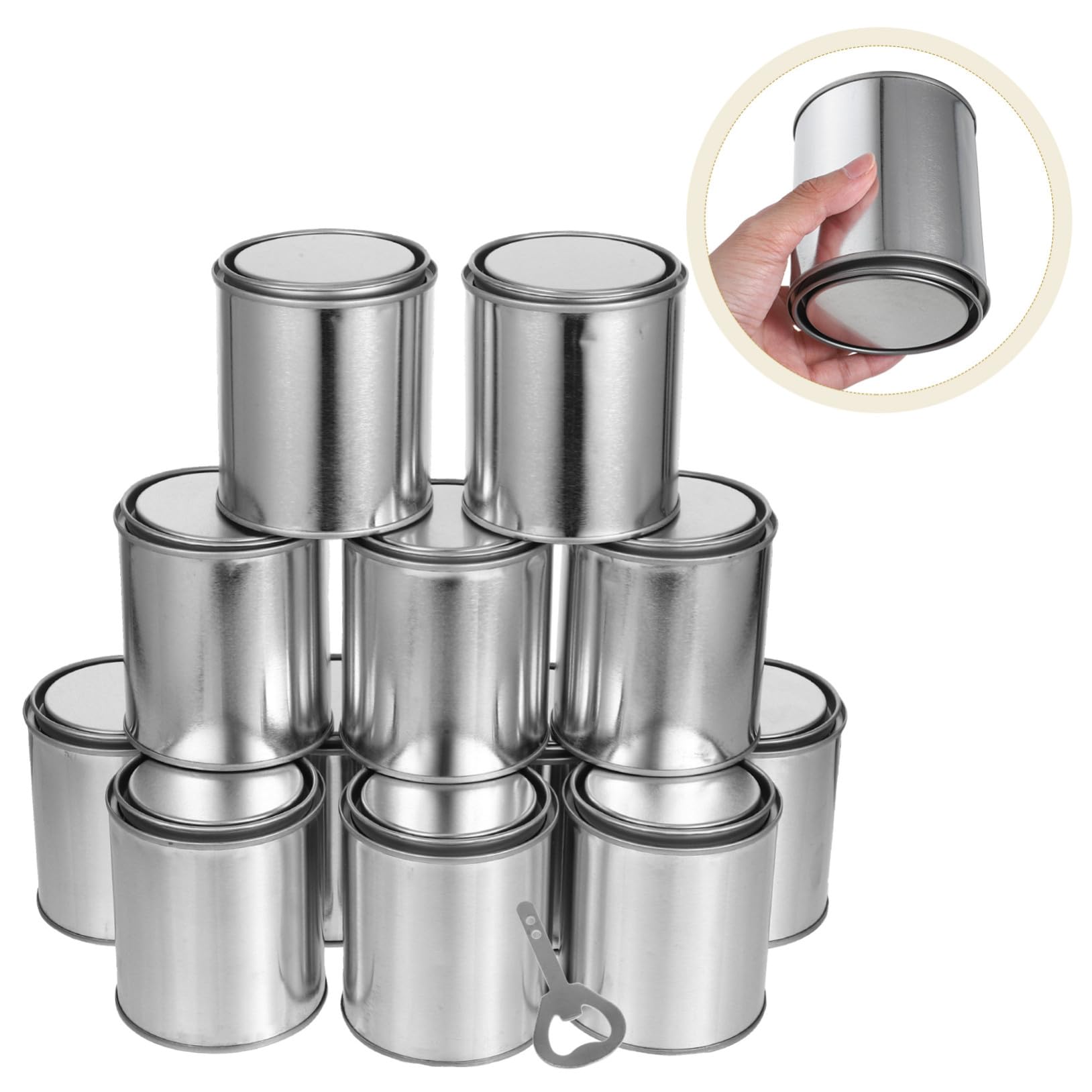 Didiseaon Latas de Pintura Metálicas Vacías Contenedores de Almacenamiento con Tapas Latas de Pintura Pequeñas para Manualidades y Proyectos de Bricolaje