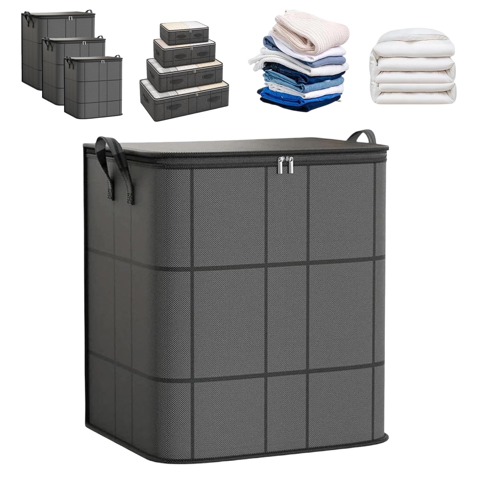 Spacious Zippered Storage Bin for Moving Day And Closet Use (1PC,140L)