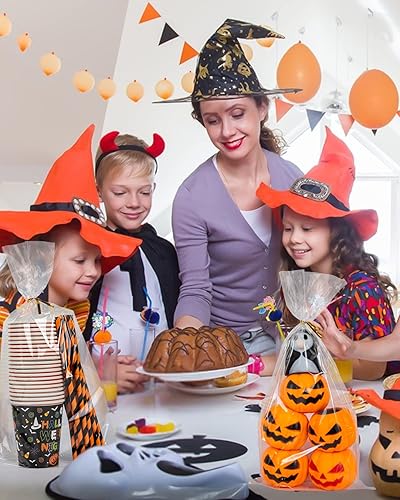 Miniatura 5 de Labeol 160 bolsas de celofán transparente de 7 x 14 pulgadas con lazos, bolsas de regalo para embalaje de palomitas de maíz, recuerdo de fiesta,