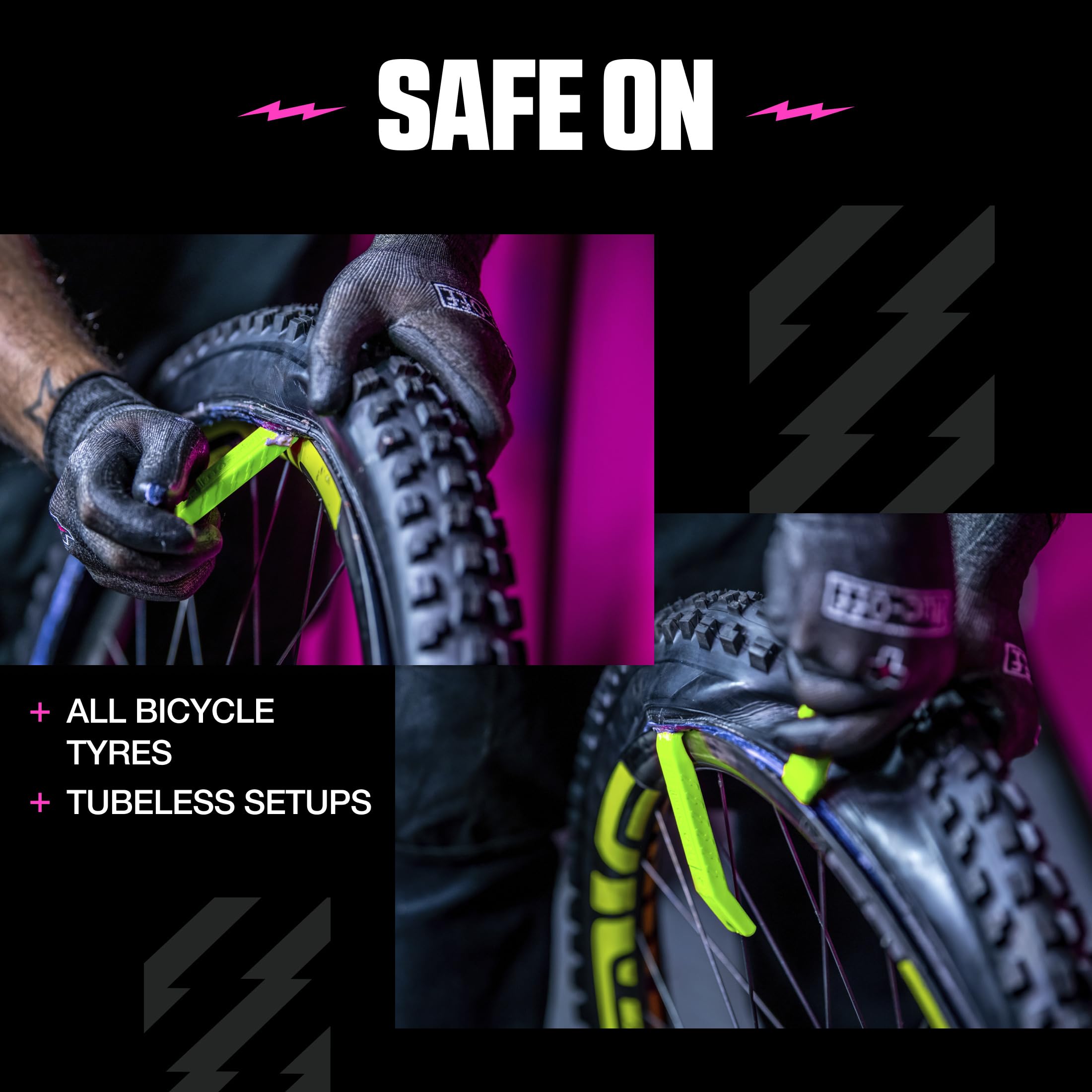 Muc-Off Rim Stix Verde Coppia di Leve Smontagomme per Bici Ergonomiche in Plastica