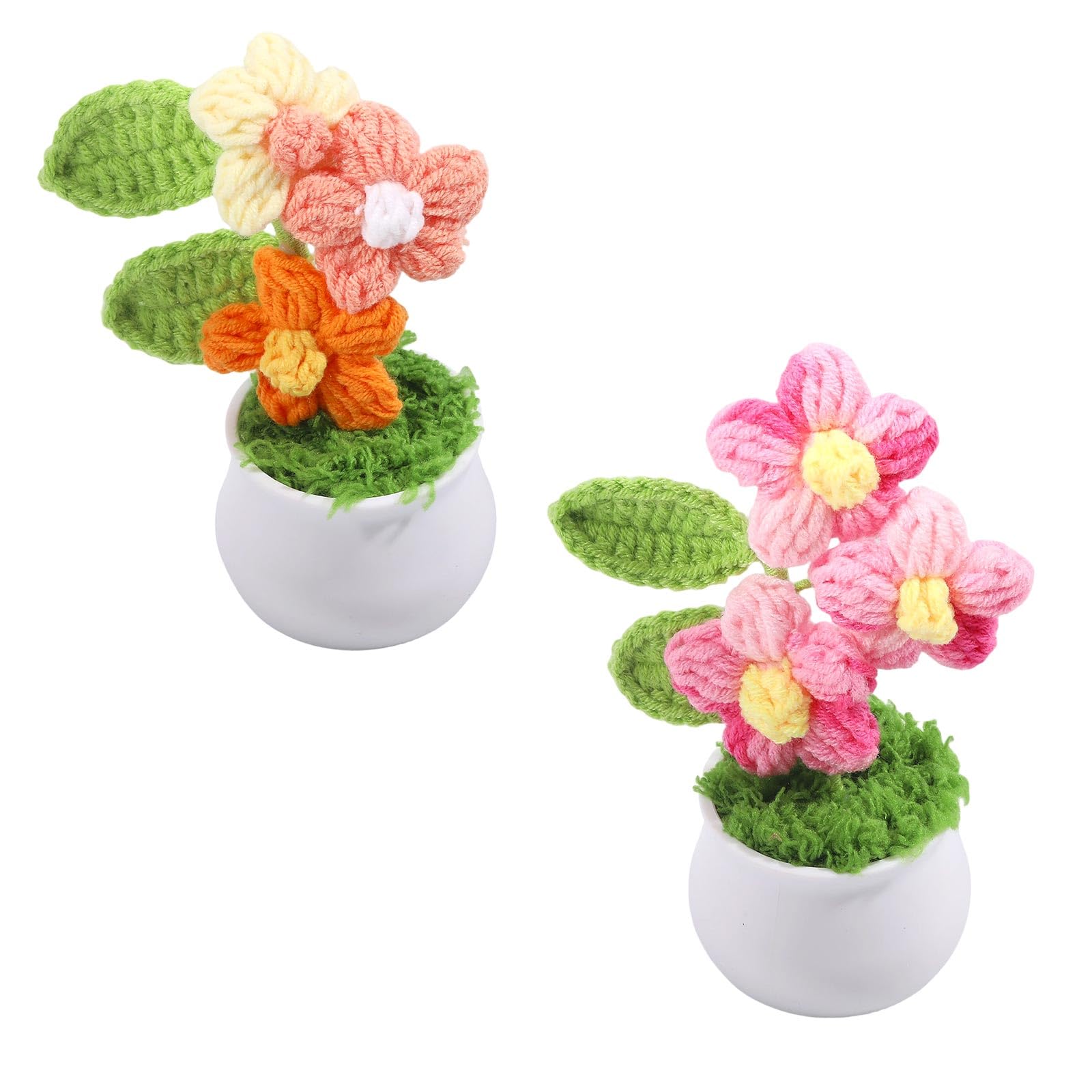 Fleurs en crochet faites main objet déco textile maison et bureau bohème