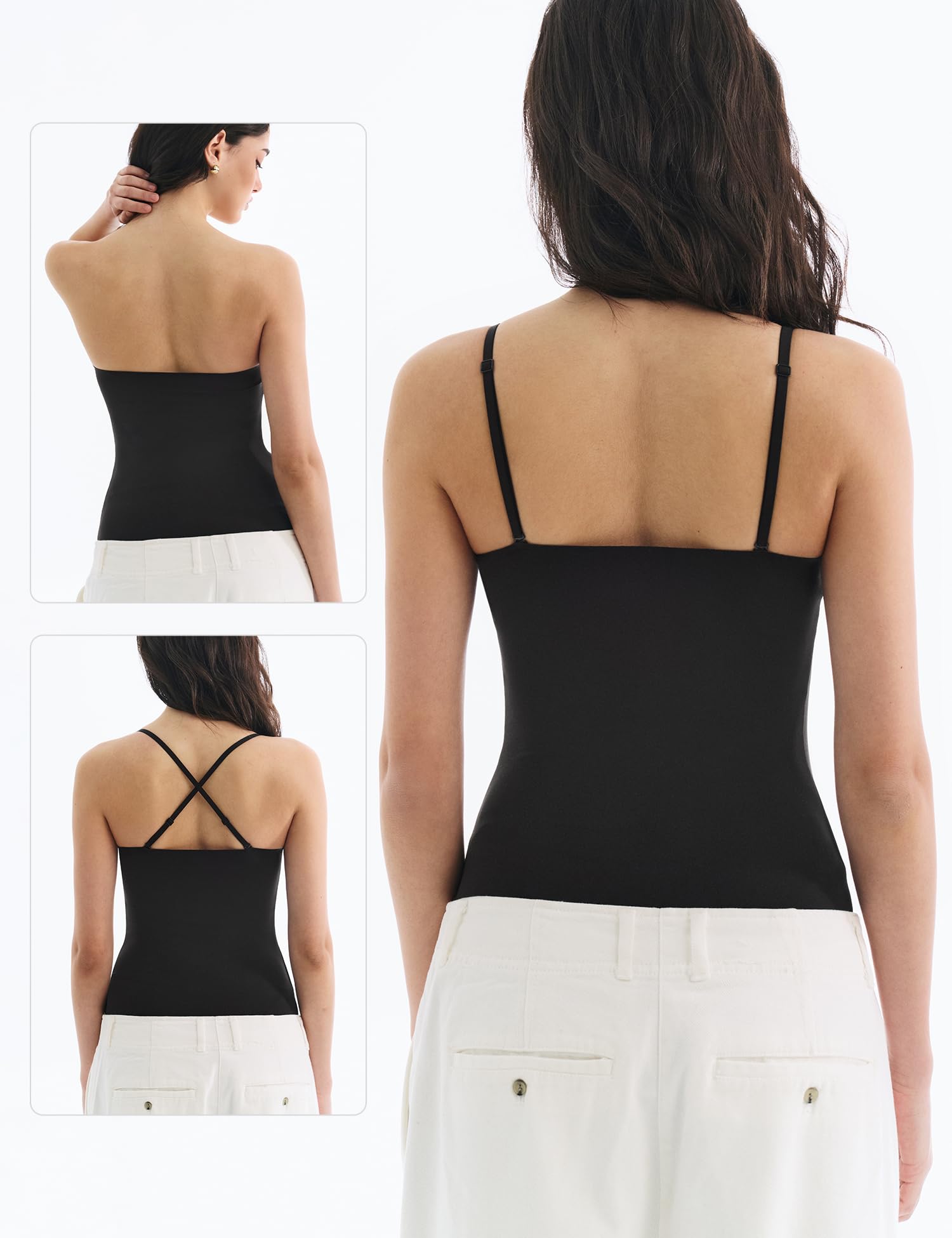 Built in Bra Tank Tops for Women, Double Lined Padded Cami Scoop Neck Spaghetti Straps Basic Summer Top 2026 - 5
