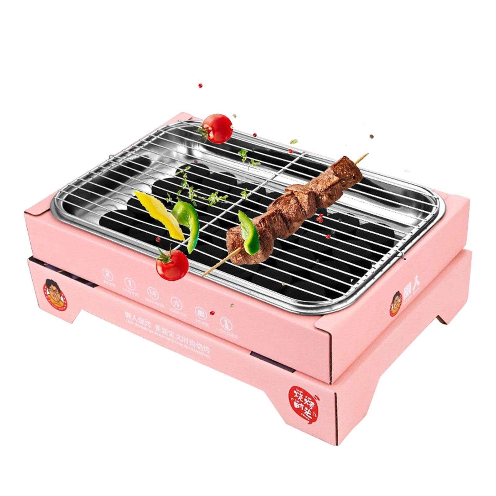 Parrillas de Carbón Compactas Desechables, Accesorios para Acampada, Parrilla de Barbacoa Reciclable