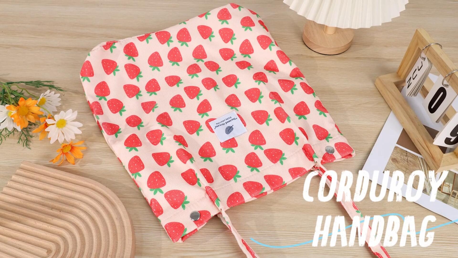 Bolso Tote de Pana para Mujer con Bolsillo Interior miniatura 7