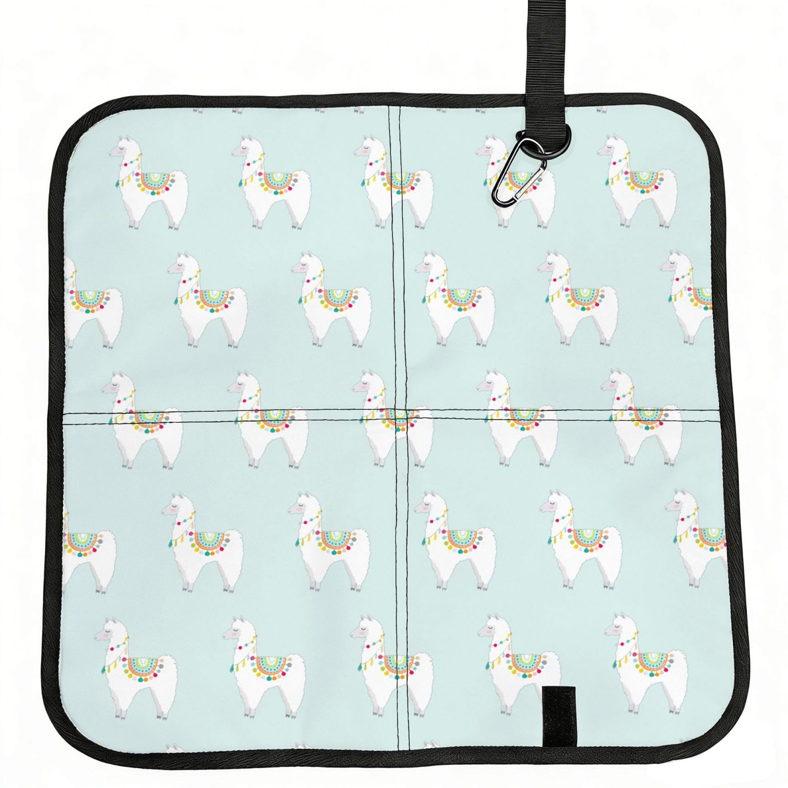 OKFSTY Llama Print Fold Away Seat Cushion Portable Outdoor Pad Polyester Bleacher Bench Mat Travel Picnic Pad