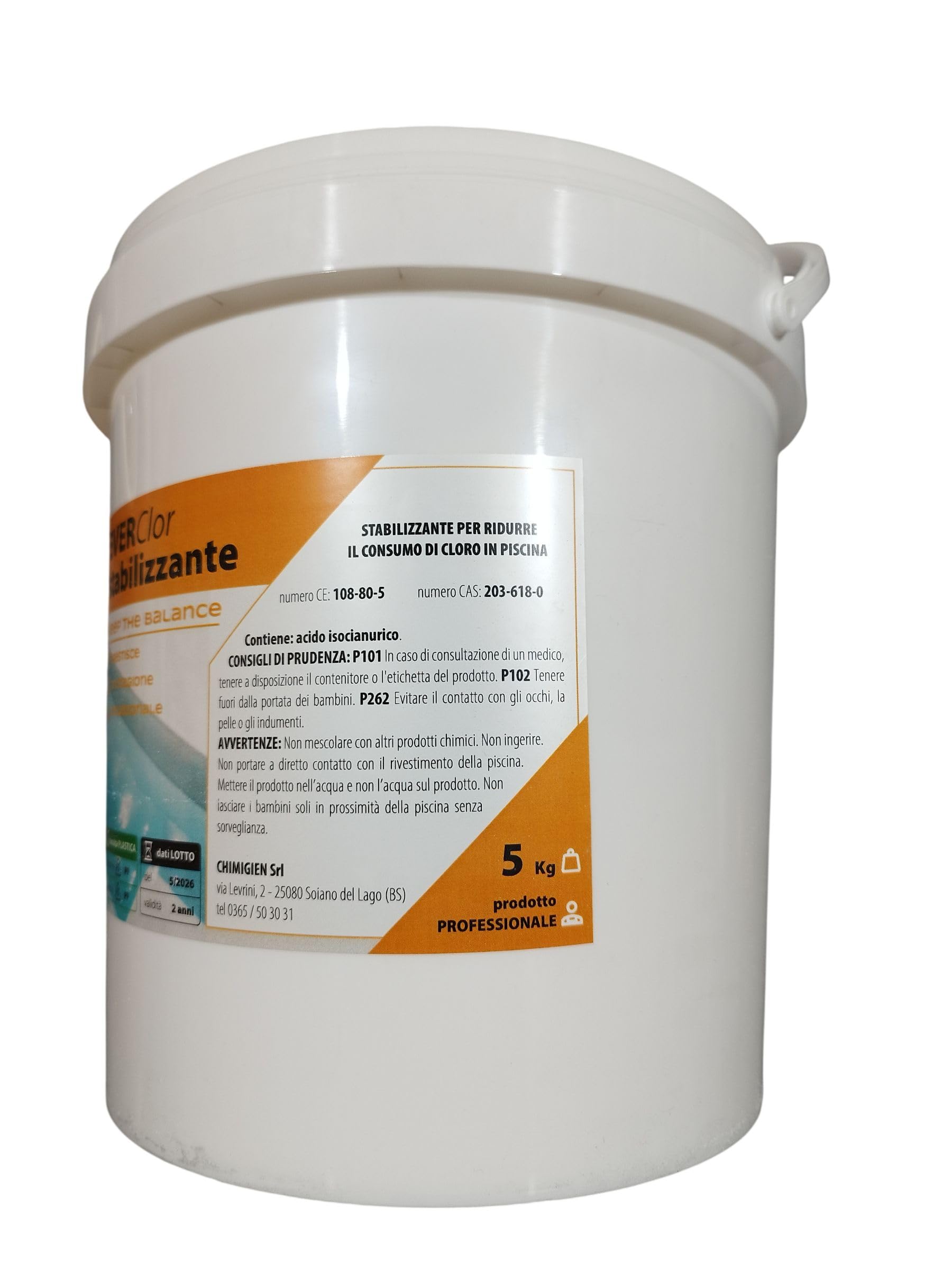 STABILIZZANTE DEL CLORO IN PISCINA - ACIDO ISOCIANURICO 5 KG