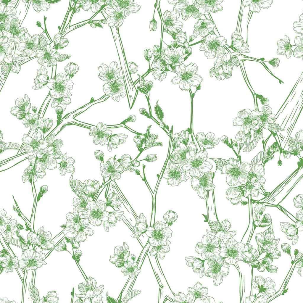 Sanbao Studio Underglaze Transfers, Ceramic Decals - Cherry Flower Branches (19 x 13 Inch, Black)