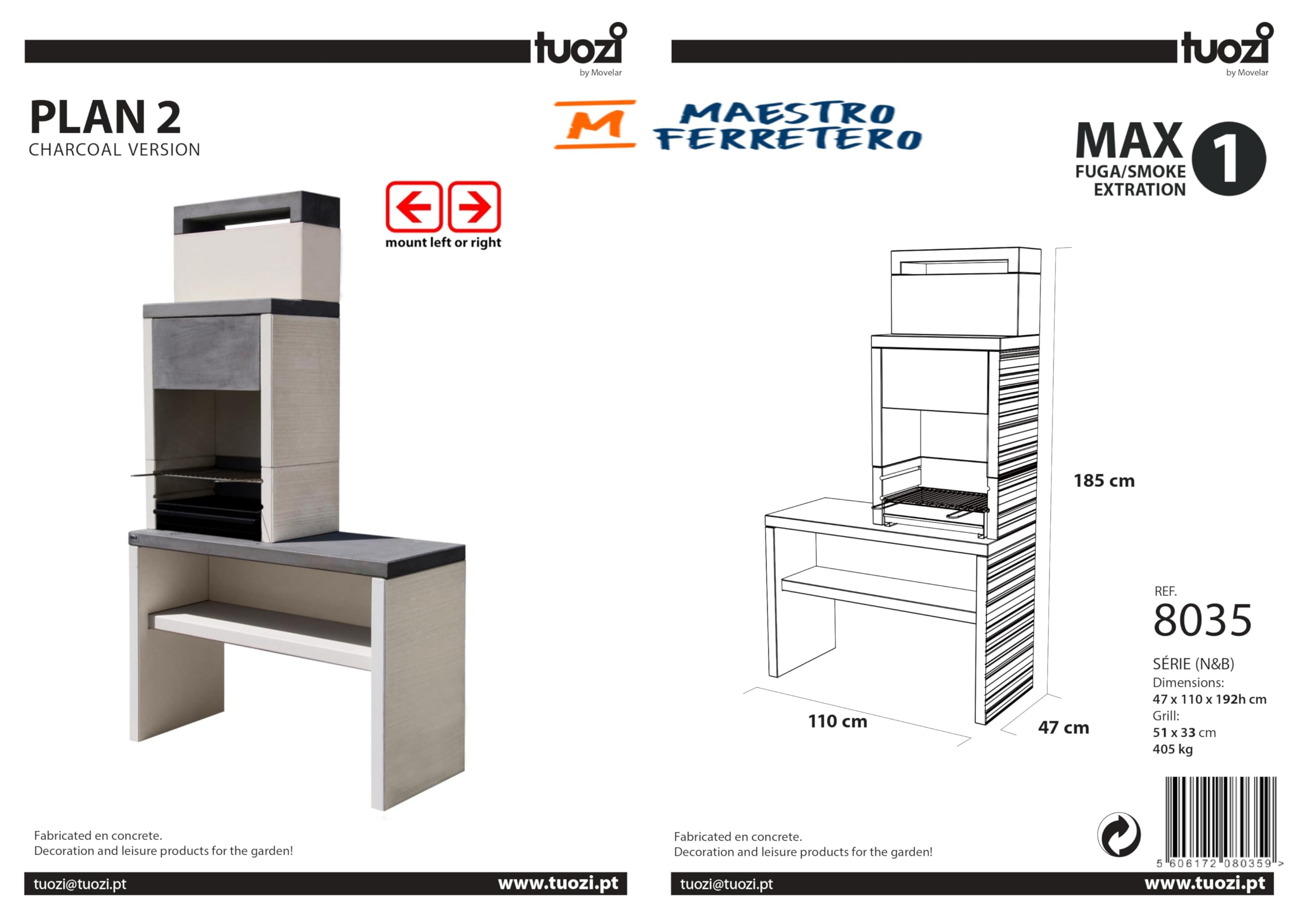 Barbecue per calcestruzzo Plan 2 Movelar