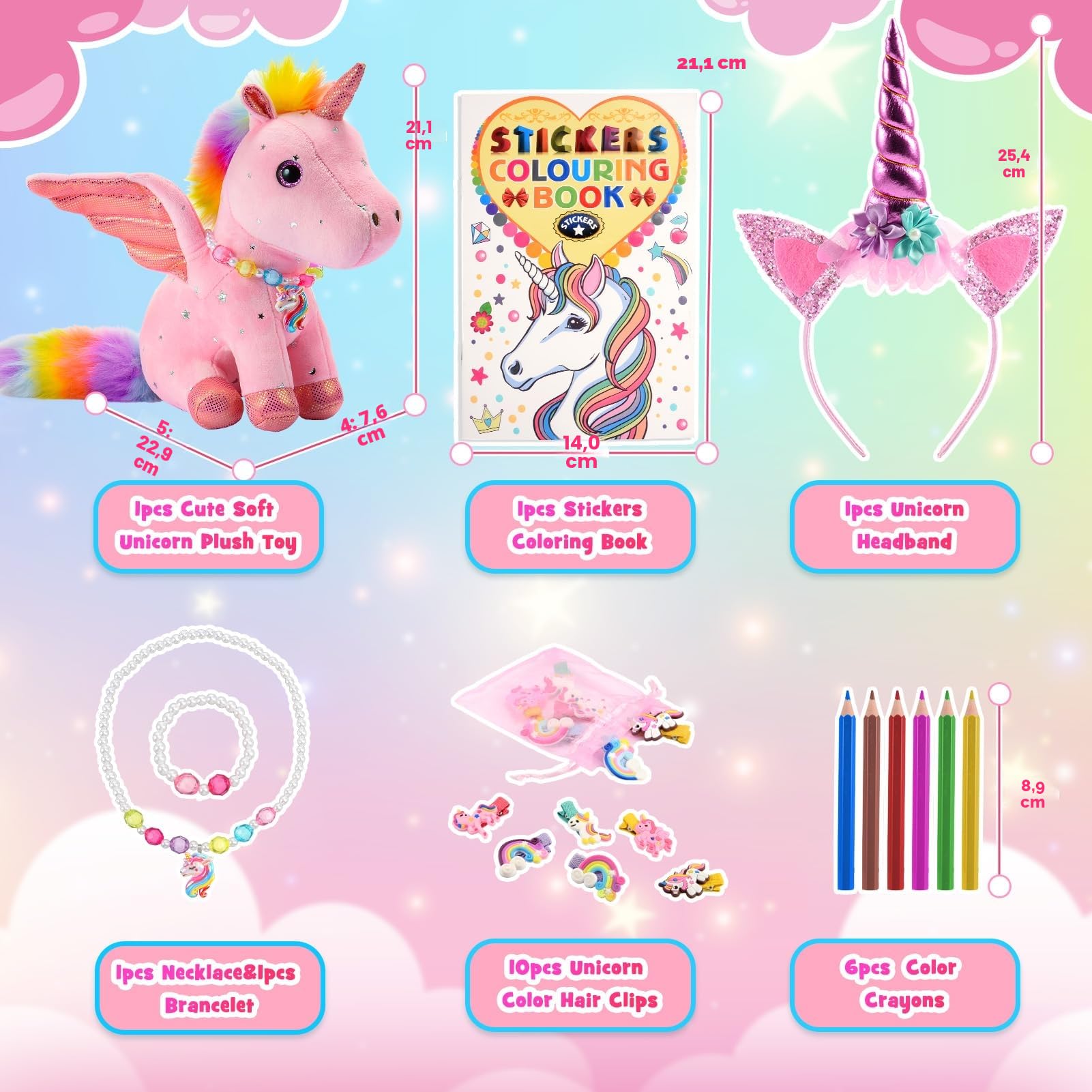 EUCOCO Regalo de unicornio de peluche para niñas, juguetes de unicornio para niños de 3 a 7 años, regalos de cumpleaños de Pascua