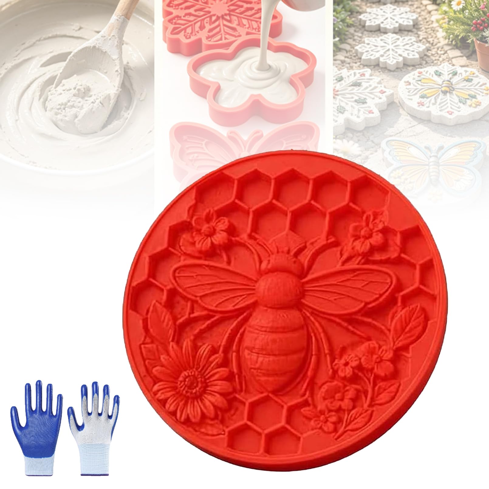 Reusable Concrete Stepping Stone Mold, Sunflower Bee Turtle ect (DD)
