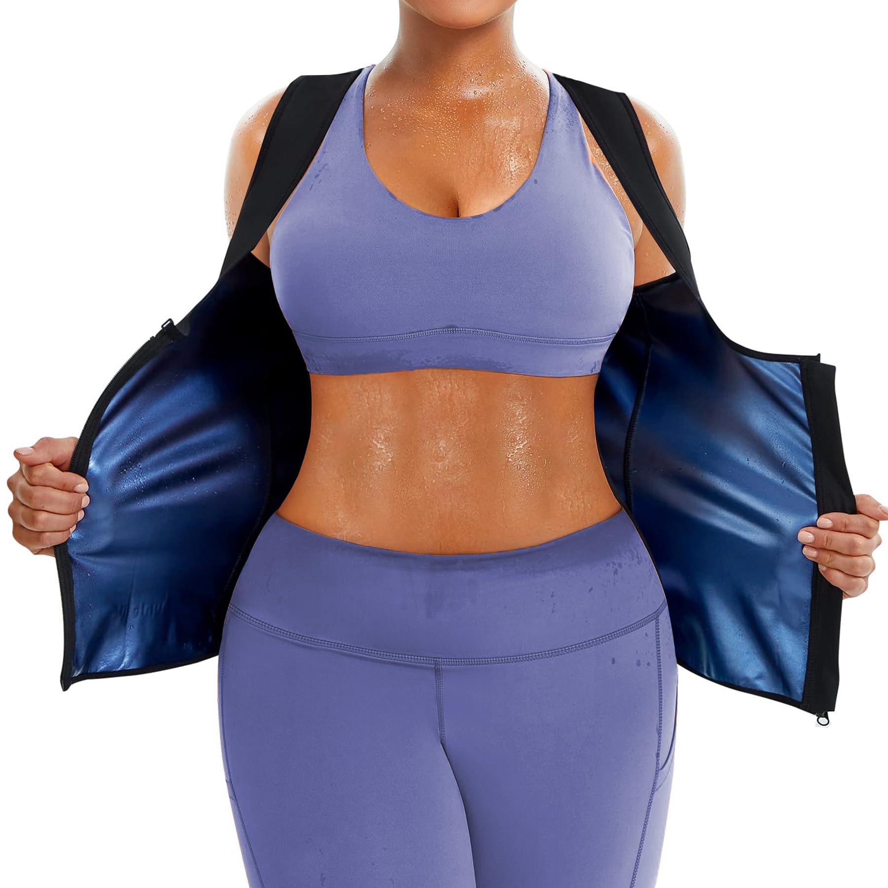 BXVX Sauna Suit Sweat Waist Trainer Vest for Women Sweat Workout Tank Top Shaper