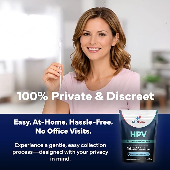 STD Hero At-Home HPV Test Easy & Convenient Human Papillomavirus Screening for Men & Women, Quick Results for HPV Detection and Early Awareness