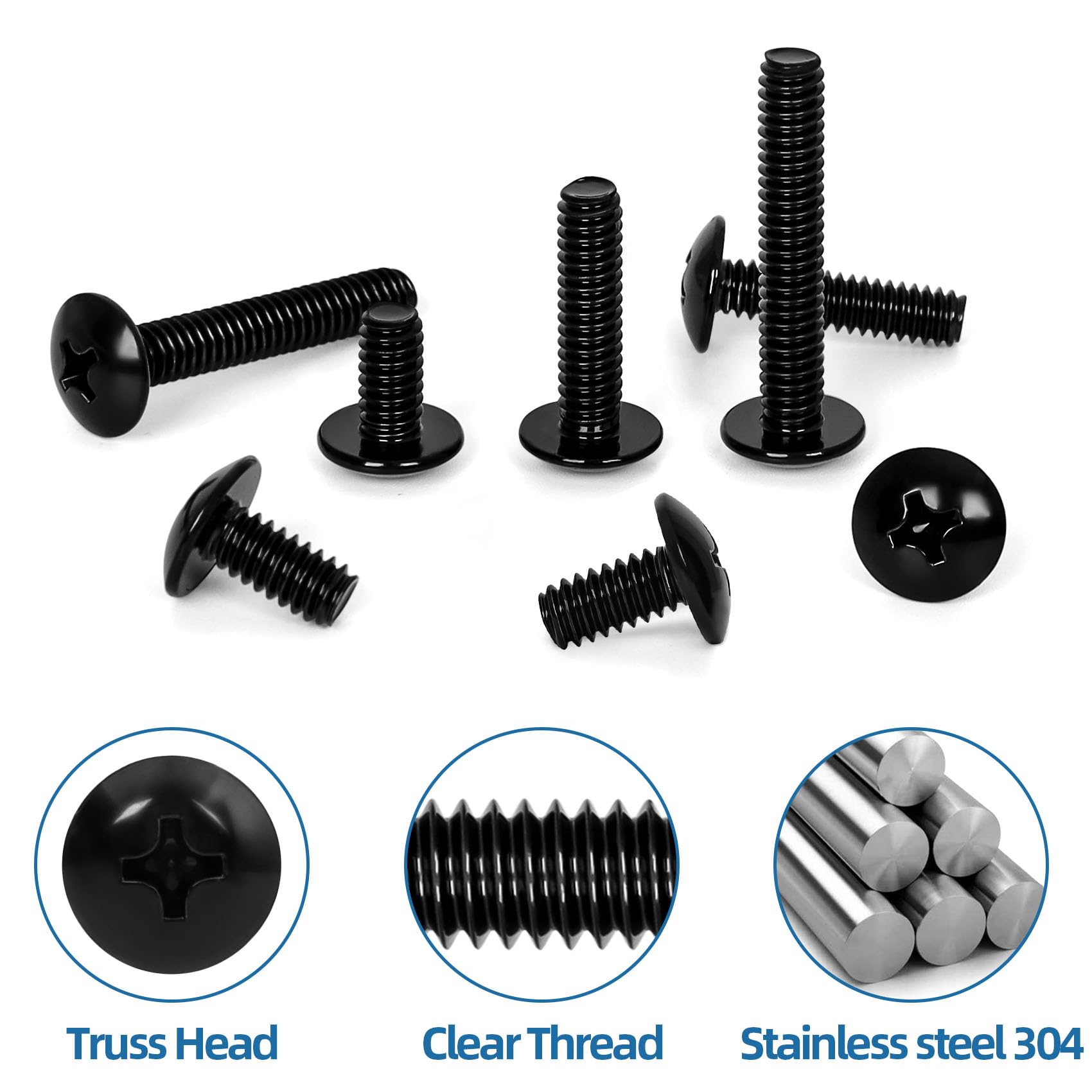 Stainless Steel Truss Head Screws - 50 PCS -4