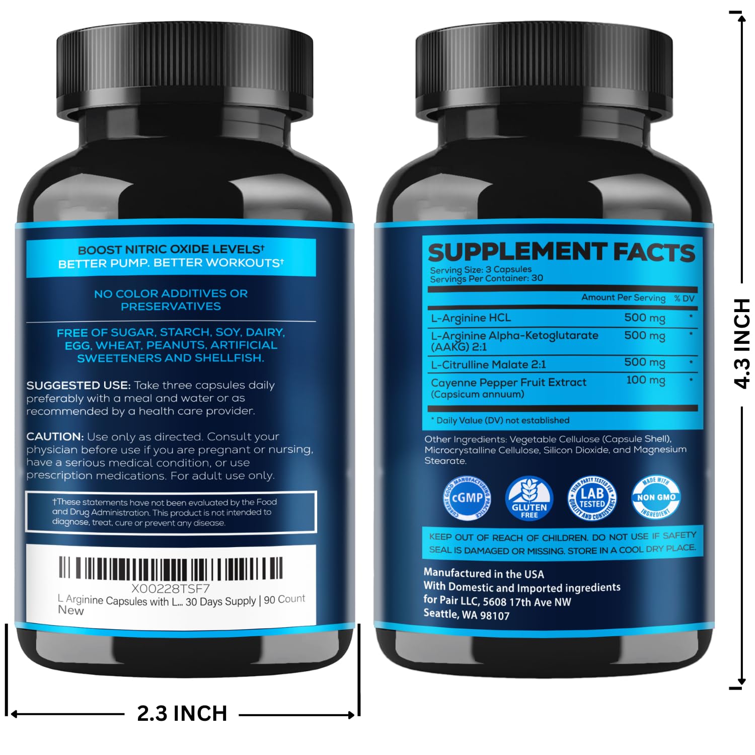 VITBOOST L Arginine Capsules with L-Citrulline 1500mg, 30 Days Supply, 90Ct — Amazon image 9