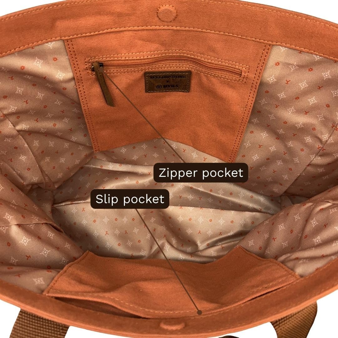 Myra Bag Western Canvas Weekender Bag for Women - Officially Licensed Yellowstone Overnight Travel Tote with Scarf - Image 5