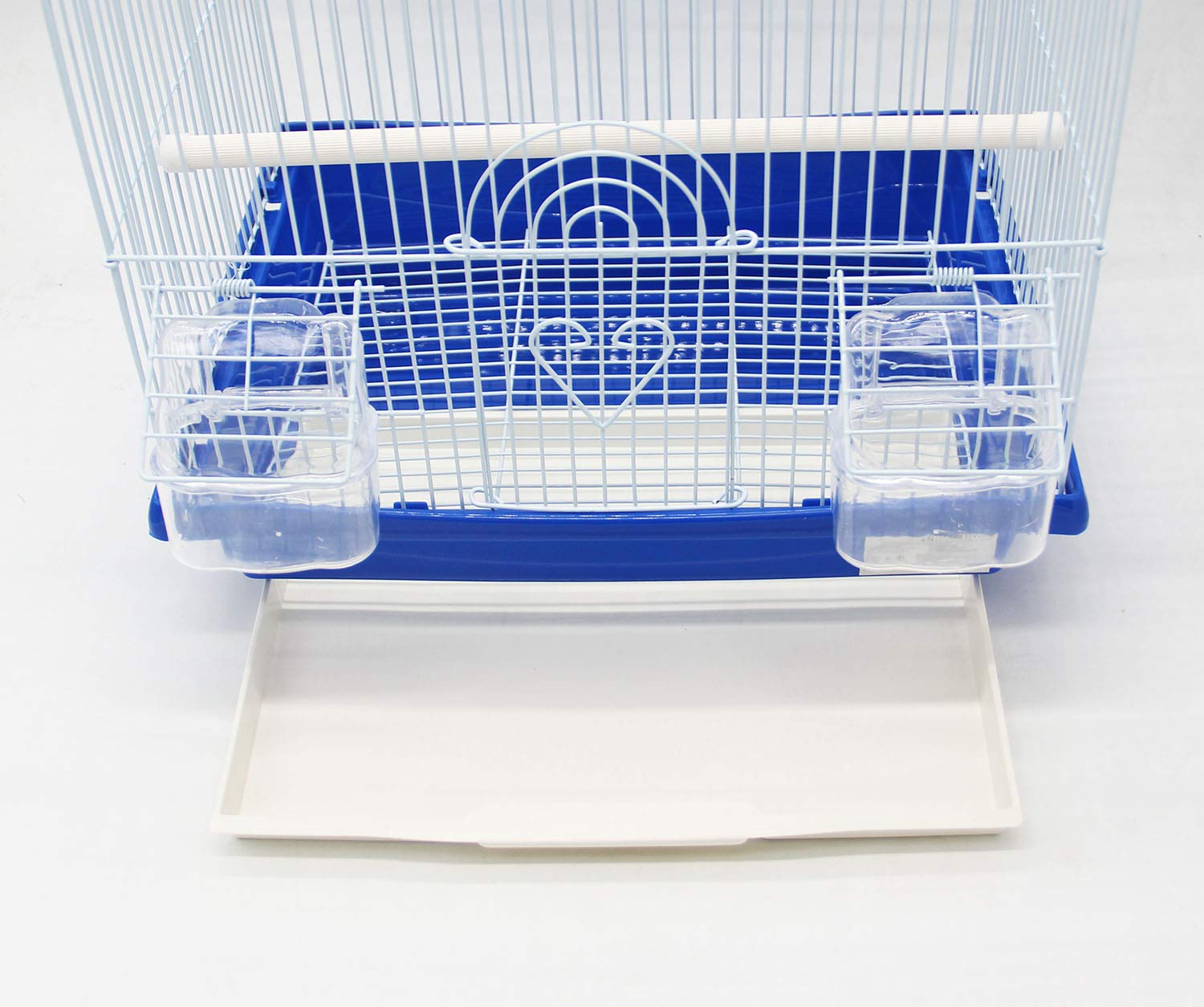 BPS Gabbia per uccelli in metallo con mangiatoia, bevitore oscillante, secchio per ponticello, colore inviato a caso (33 x 26 x 46 cm) BPS-1233
