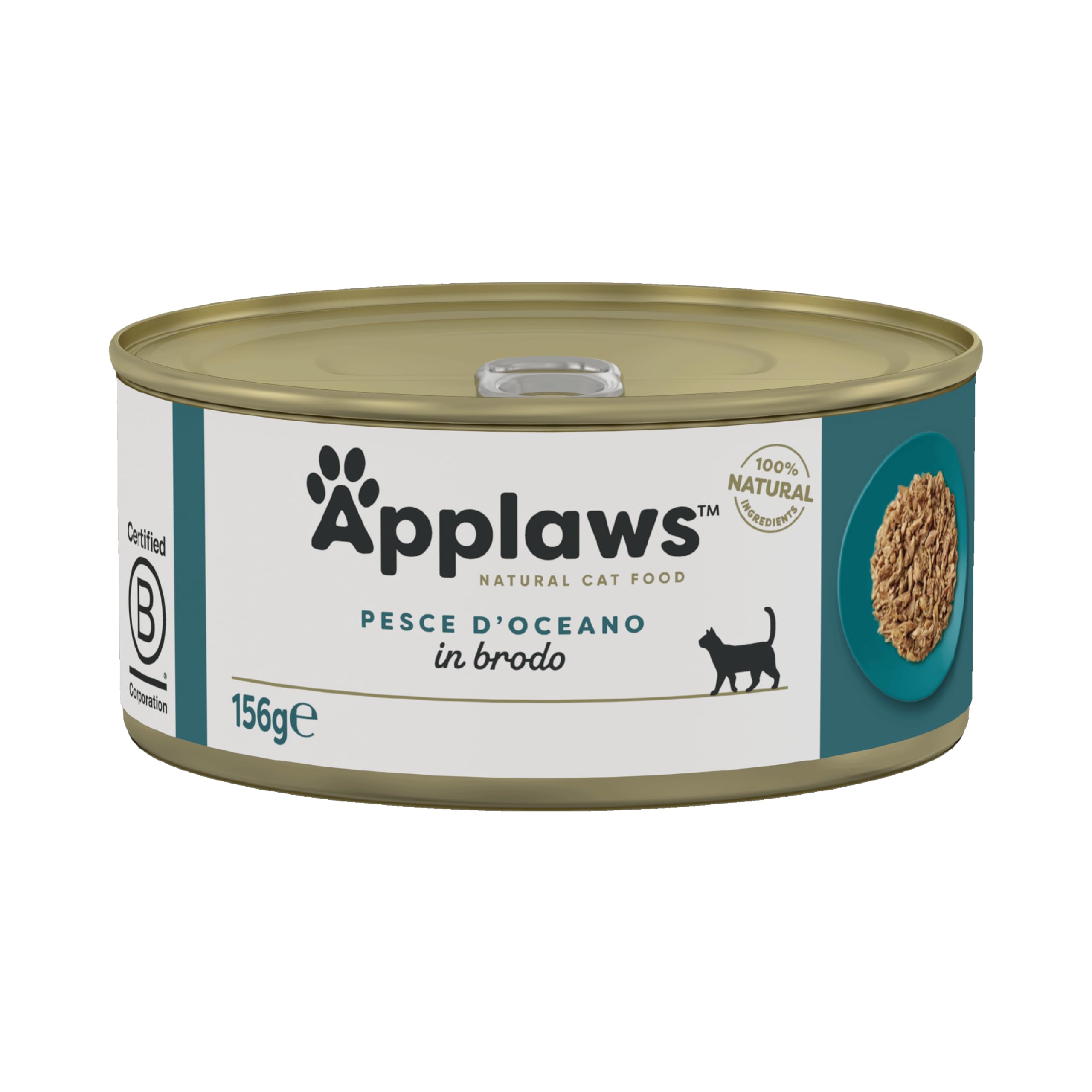 Applaws 100% Natural Cibo Umido per Gatti, Gusto Pesce Oceano - Confezione da 24 lattine da 156 g