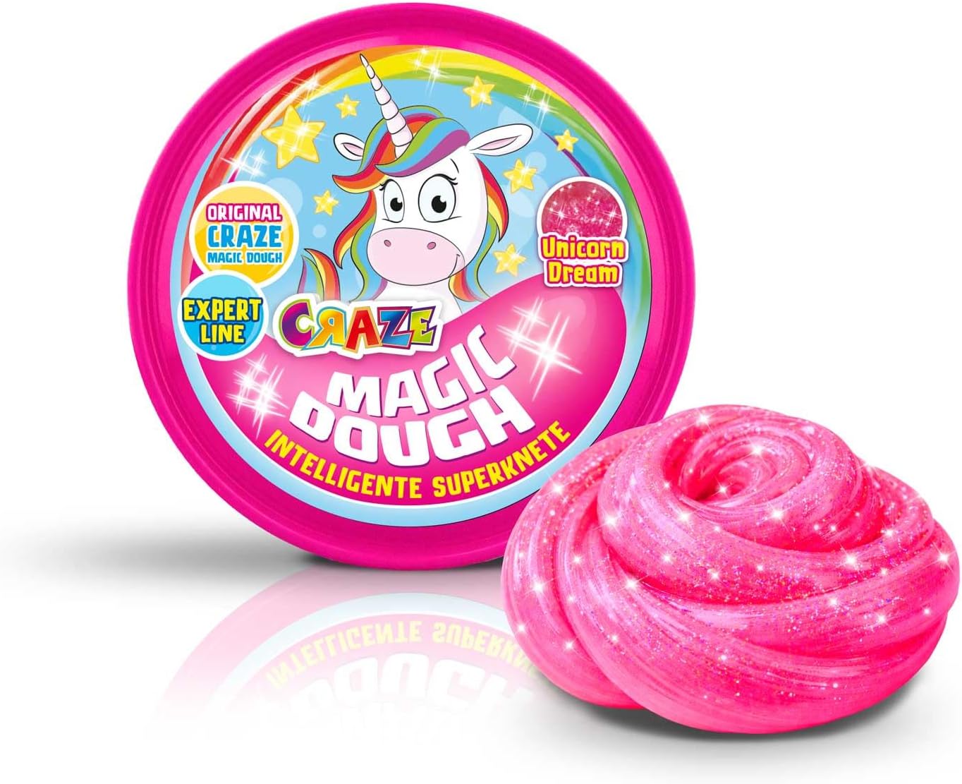 CRAZE Expert Super Clay for Children Intelligent Pink Pink Unicorn Children's Clay 70 g Tin 70 g Unicorn 35306