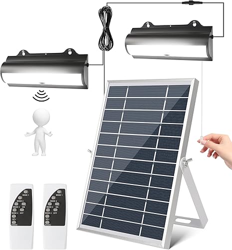 Miniatura 1 de resome Luces colgantes solares luces solares impermeables con sensor de movimiento luz solar con interruptor de cable de tracción y 2 controles