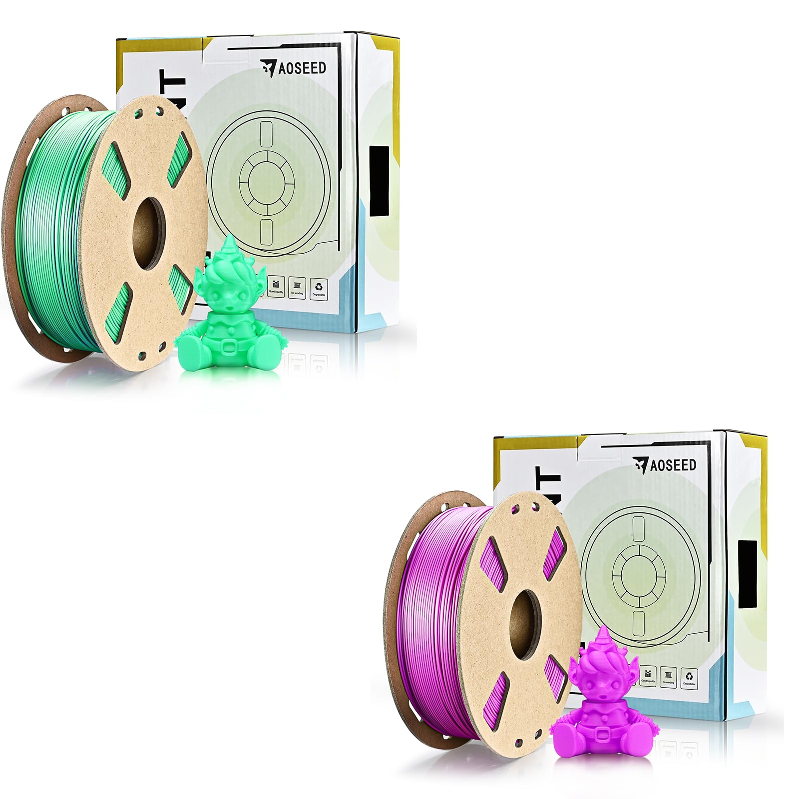 Green and Purple PLA Filament