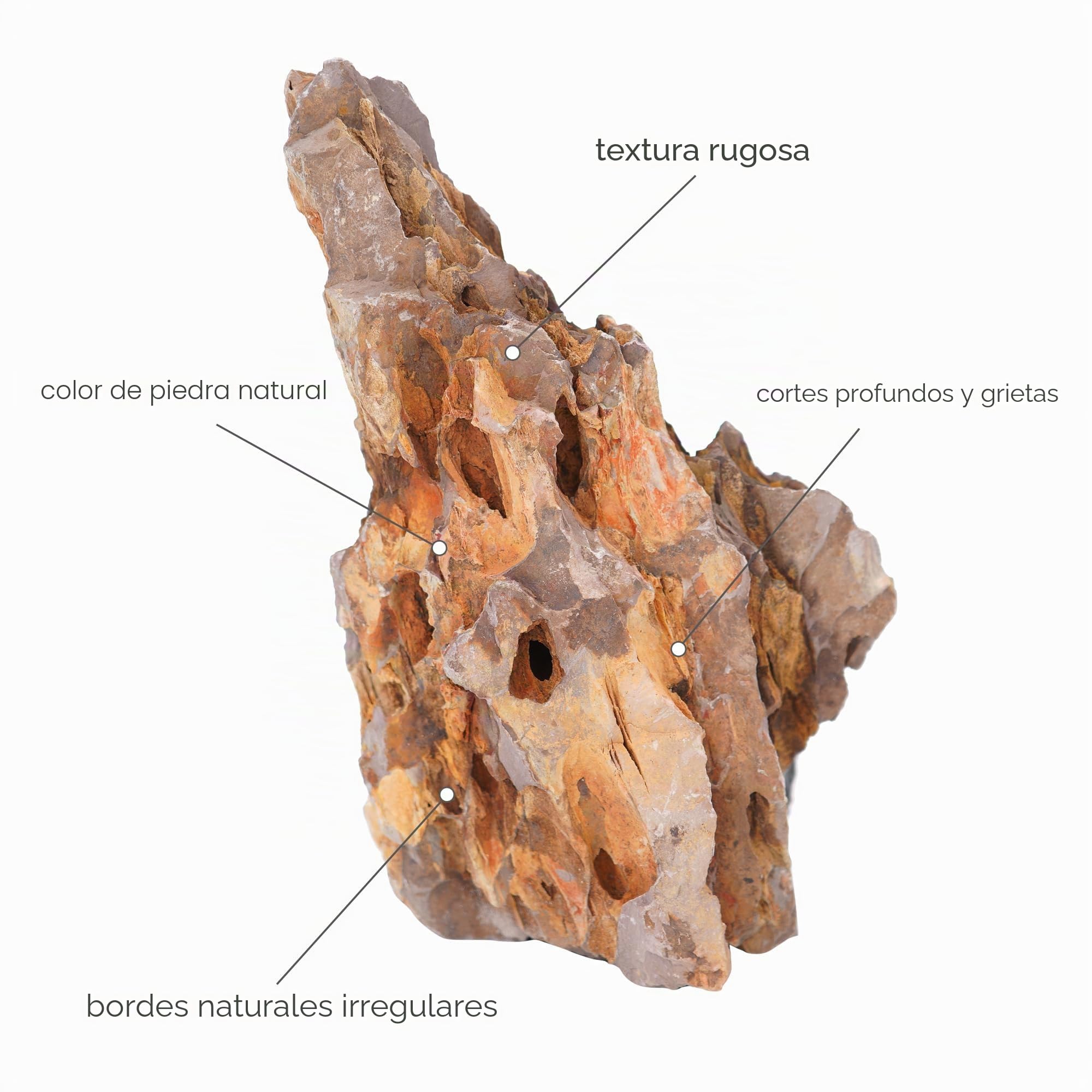 6 Rocas Naturales de Acuario de 15,5 a 20,5 cm, Rocas acuarios, Modelo de paisajismo, decoración de Tanques, recintos de Anfibios, Piedras de dragón