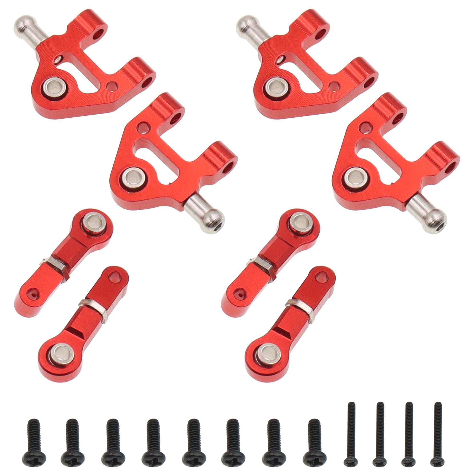 Treehobby 8PCS Aluminum Alloy Upper & Lower Swinging Arms Sets Compatible with WLtoys K969 K979 K989 K999 P929 1/28 RC Car Upgrade Parts (Red)