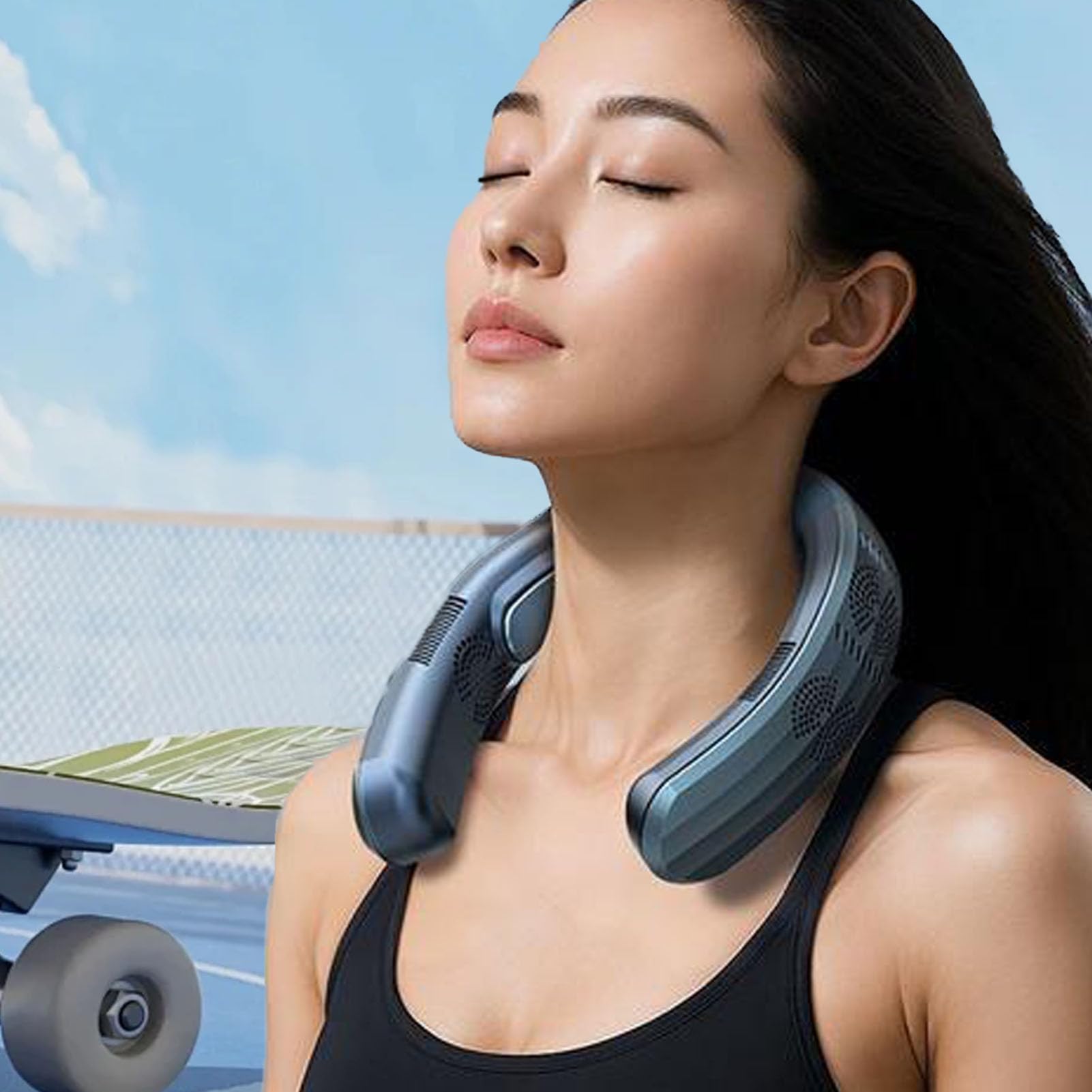 Zunate Ventilateur de Cou Rechargeable Refroidissement et Chauffage |Ventilateur Portable à 3 Vitesses, alimenté par Batterie, 10 000 MAh, pour l'extérieur, la Plage, le Camping et le Cyclisme