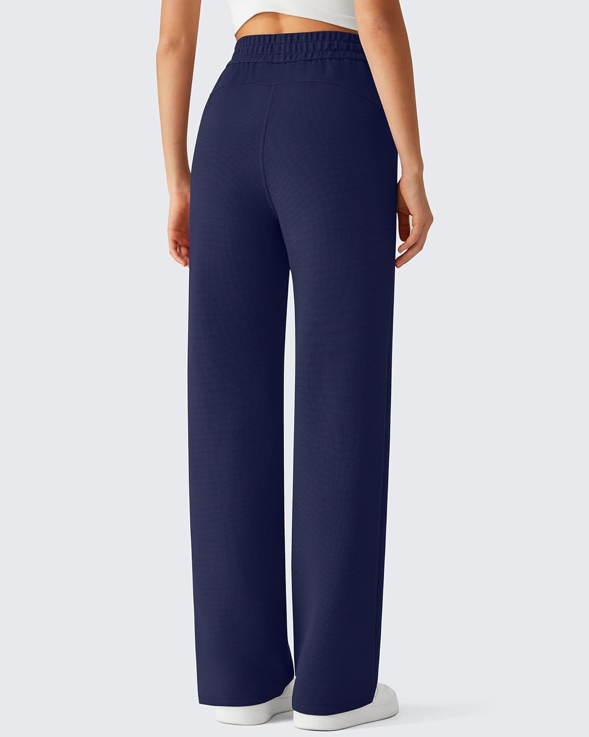 G4Free Waffle Wide Leg Casual Pants for Women – Comfy Sweatpants Lounge Pants with Pockets