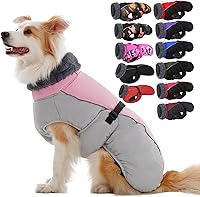 Vista 30 de IECOii - Abrigo extracálido para perro, chaqueta reflectante ajustable, invernal, suave, cuello alto, hebilla, forro de vellón, para clima frío