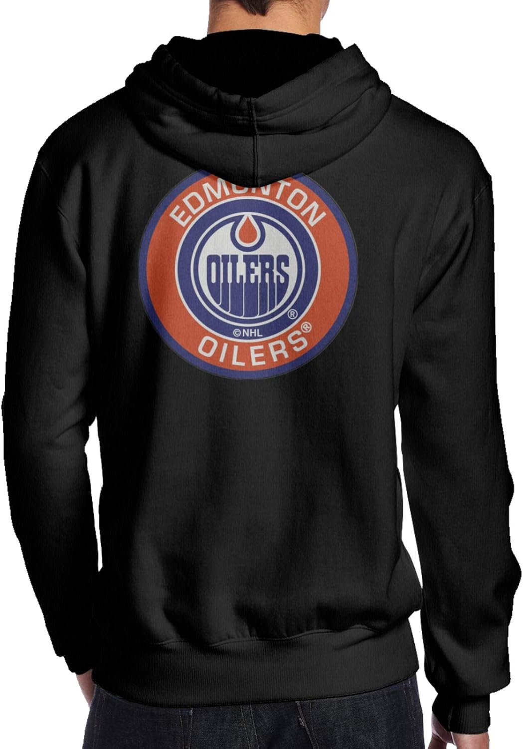Edmonton Hockey Oiler Sudadera con capucha para béisbol, Negro, Small
