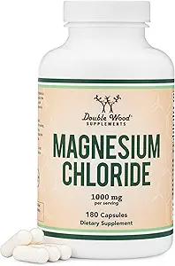 Magnesium Chloride (Cloruro De Magnesio) - 180 Capsules, 1,000mg Per Serving, Supports Digestive and Bone Health - Non-GMO and Gluten Free by Double Wood Supplements