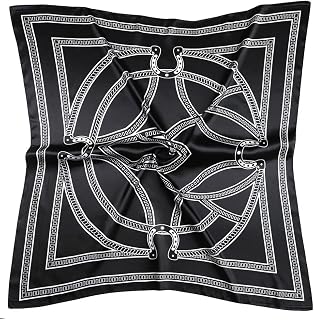 vabovin Silk-Like Satin Head Scarf for Women - 35 Inch Square Printed Bandana Hair Wrap Fashion Accessory