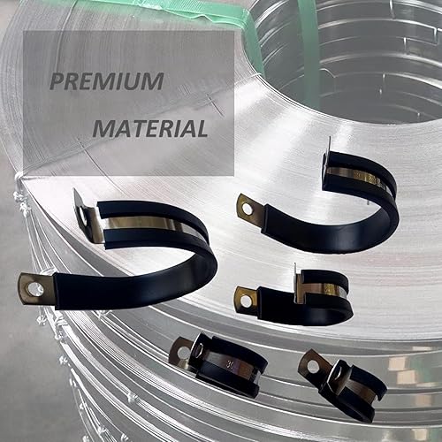 Miniatura 4 de 10 abrazaderas de cable de acero inoxidable de 2 pulgadas, abrazaderas de cable aisladas acolchadas con revestimiento de goma, abrazaderas de tubo,