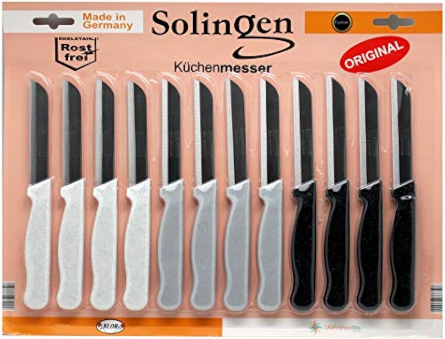 Glitter Handle Knife (12 Pieces, Multicolor)