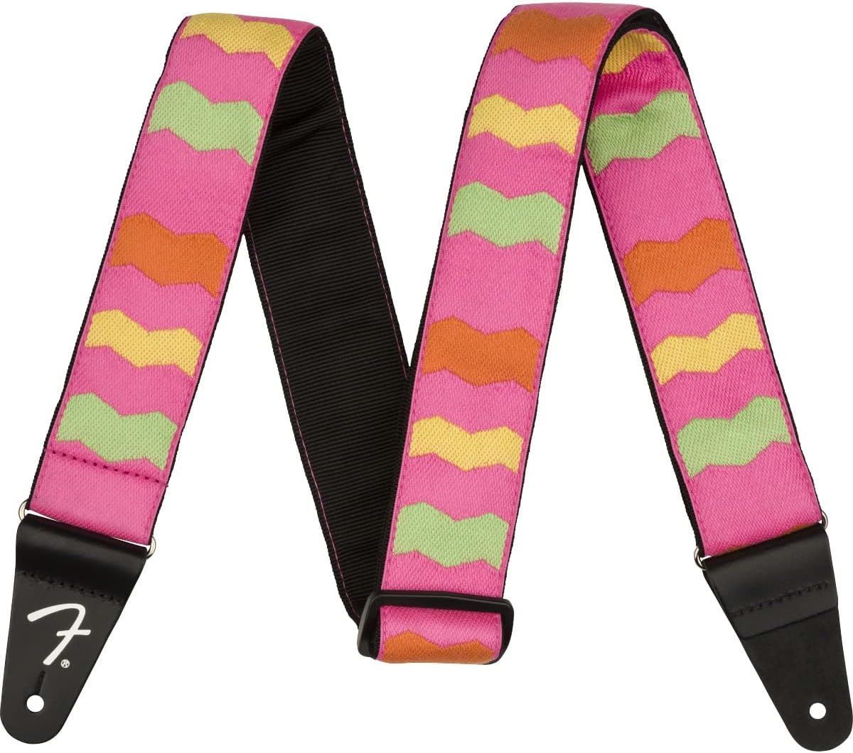 Fender MonoNeon Woven Guitar Strap, Stocking Stuffers, Guitar Accessories, 2in, Neon Pink
