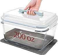 Susukkie 200oz Extra Large Glass Food Storage Containers with Airtight Lids - Borosilicate Freezer to Oven Safe for Rotisserie Chicken, Watermelon, Potluck