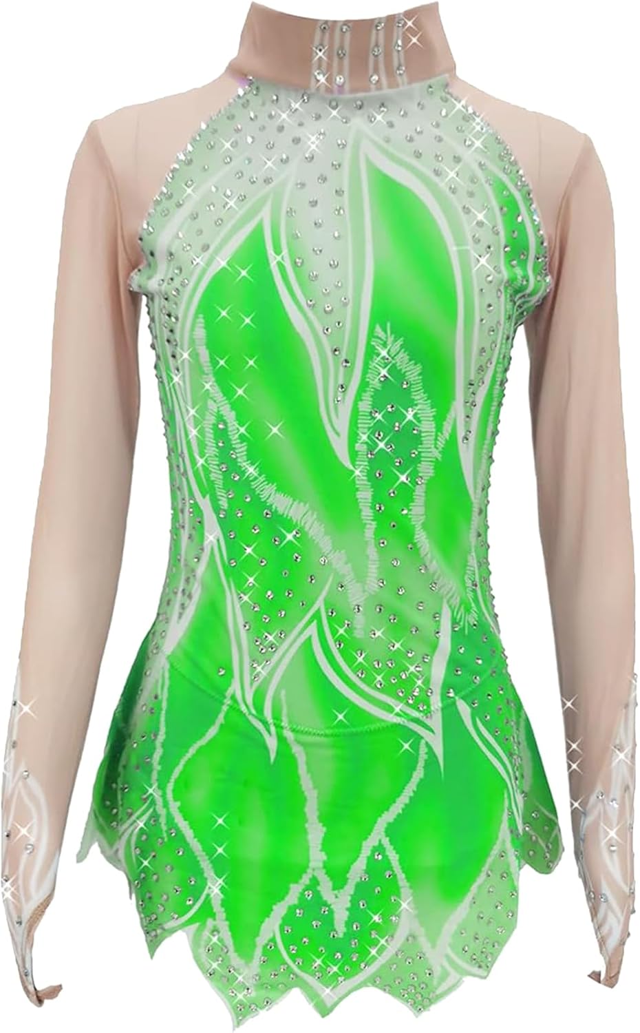 LIUHUO Girls' Ice Skating Dress Stretchy Competition Women's Skating Wear Handmade