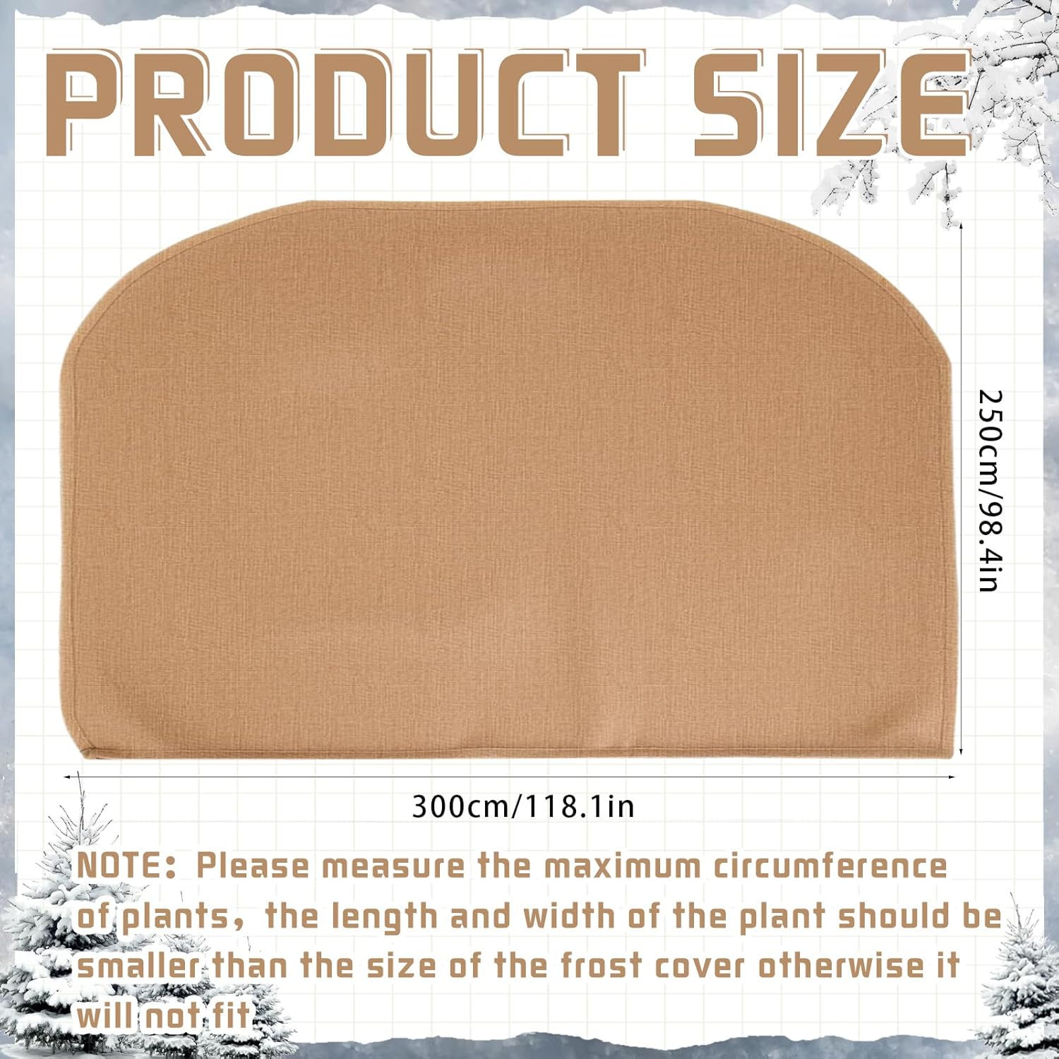 2 pcs winter plant covers freeze protection reusable plant protector bag with drawstring warm shrubs cover frost protection planting jacket bags for outdoor garden, brown (98.4 x 118.11 inch) 98.4 x 118.11 inch 2