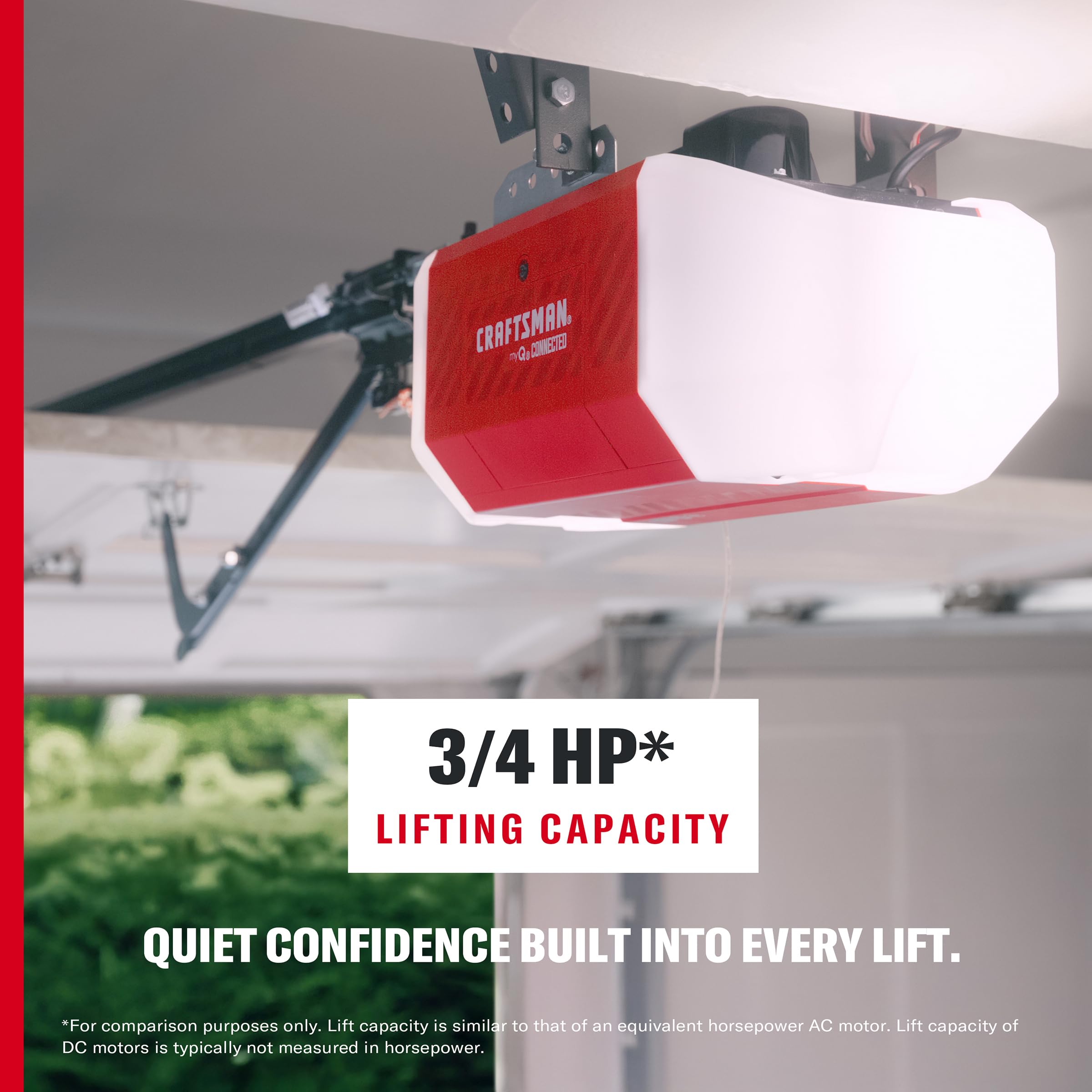 Condition photo showing New/Like New for craftsman 3/4 hp myq ultra-quiet smart belt drive 2-light system garage door opener with wi-fi® and battery backup